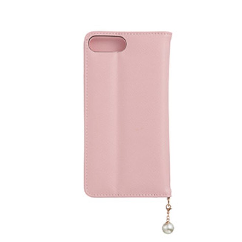 スマホケース ピンク/ホワイト パールチャーム付 iPhone 7 plus / 8 Plus 対応
