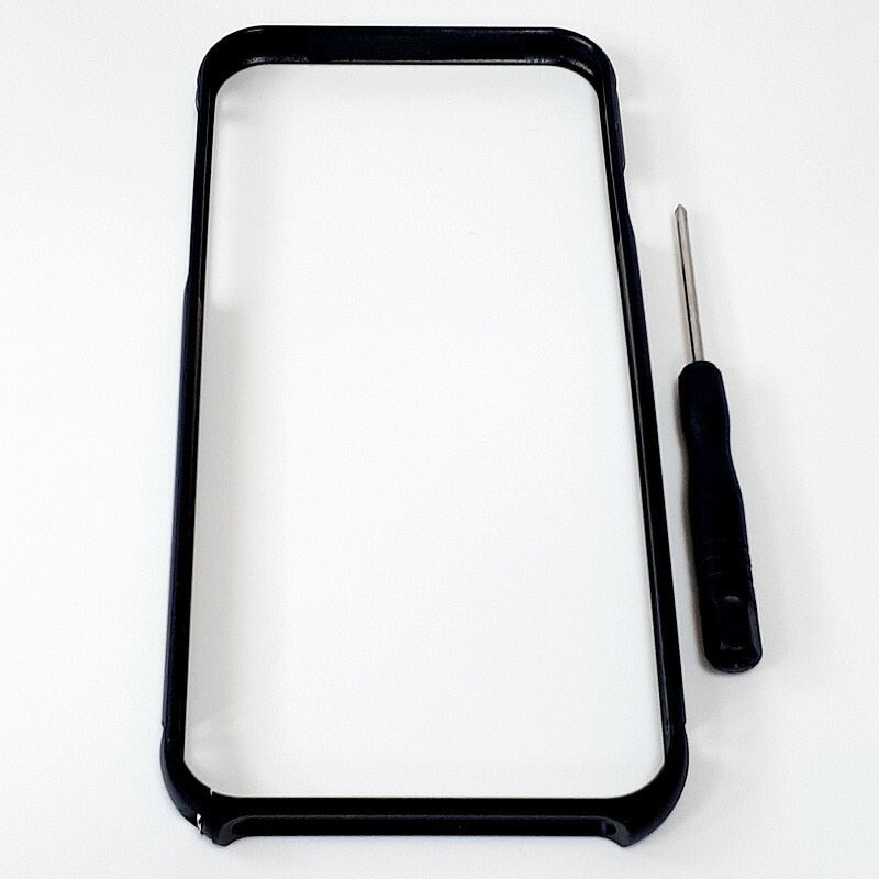 アルミバンパー ブラック スマホケース シンプルデザイン iPhone 7 / 8 / SE 対応