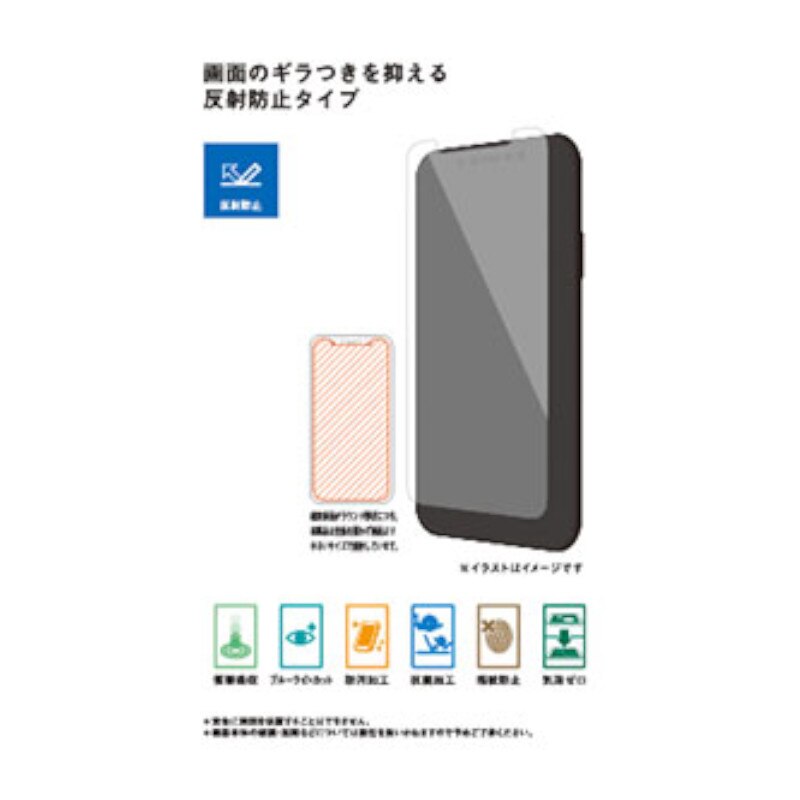 保護フィルム 耐衝撃 反射防止 抗菌 防汚 ブルー iPhoneX / XS 対応