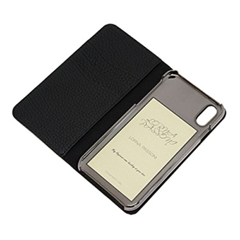 LORNA PASSONI スマホケース ブラック 手帳型 iPhoneX / XS 対応