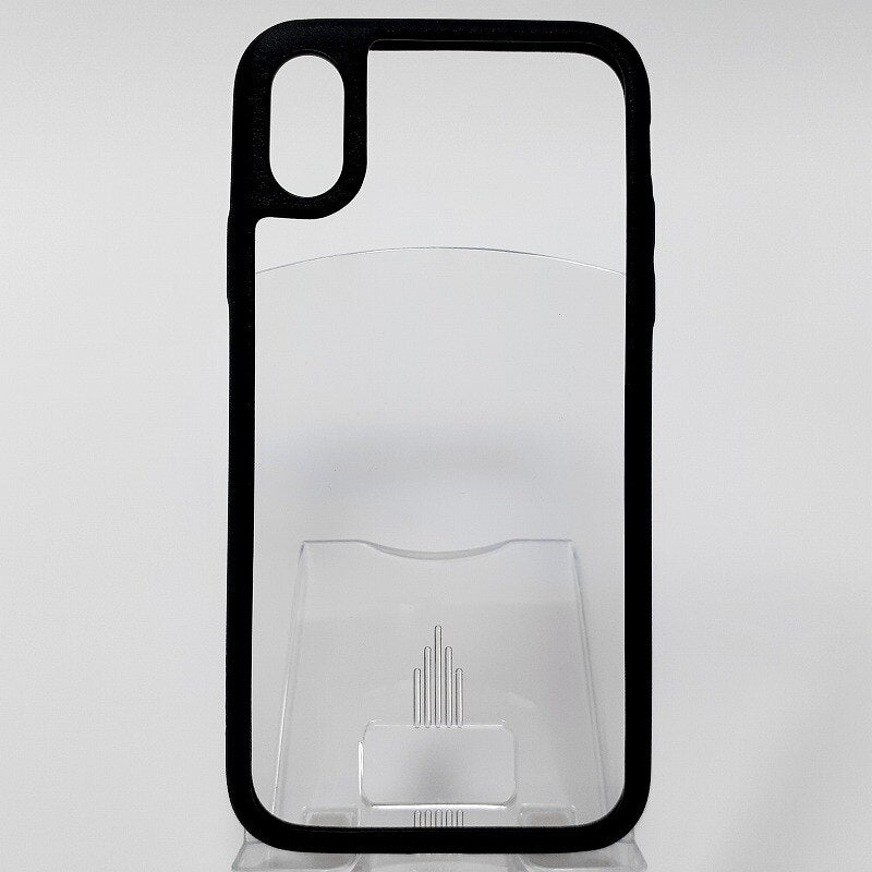 コラボ スマホケース ブラック/ホワイト RONDA ソフトレザーバンパー iPhone X 対応