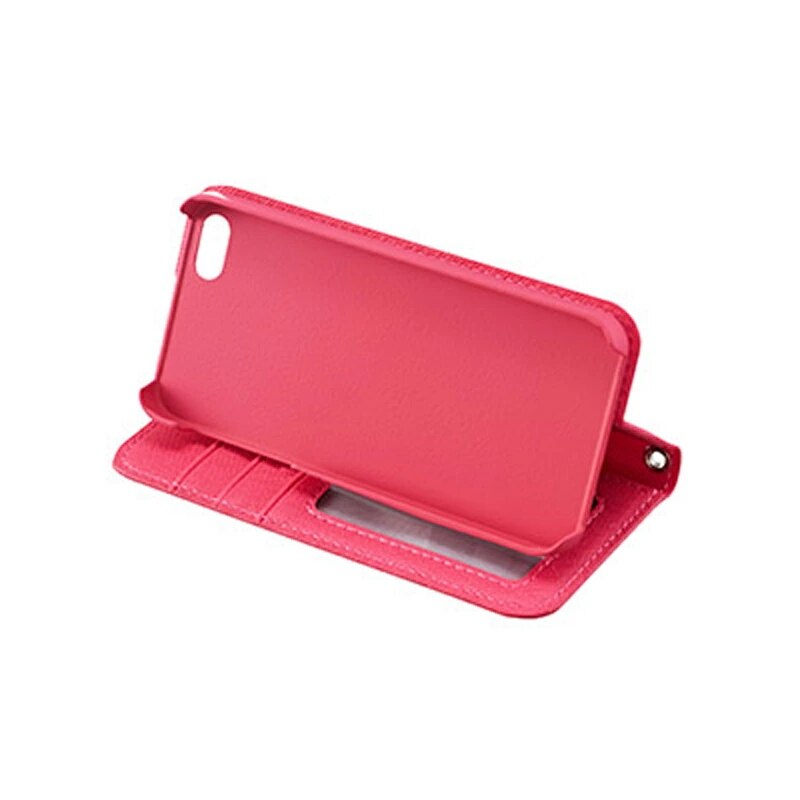 サフィアーノレザー調 スマホケース 手帳型 iPhone SE / 5 / 5S 対応