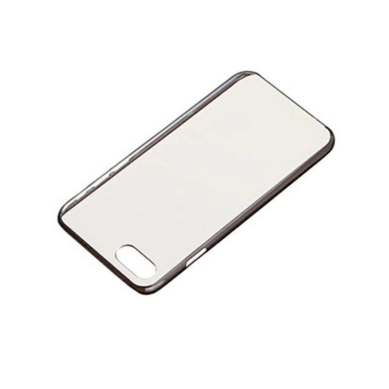 ハードカバー ブラック/シルバー サイドライン スマホケース iPhone 7 / 8 / SE 対応