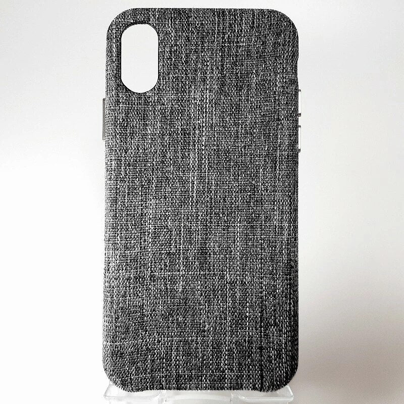 ファブリックカバー スマホケース ミディアムグレー iPhone X / XS 対応