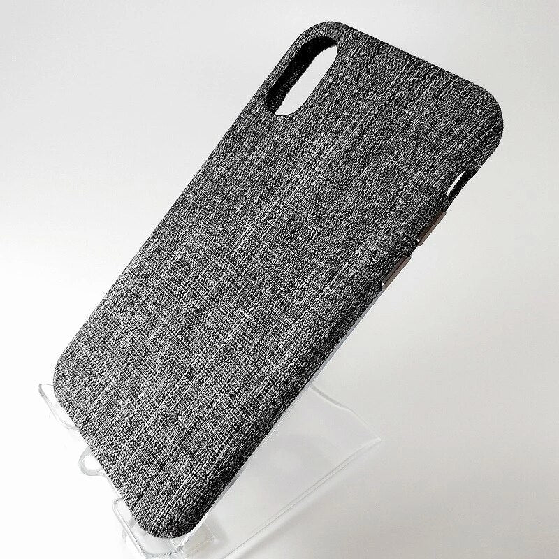 ファブリックカバー スマホケース ミディアムグレー iPhone X / XS 対応
