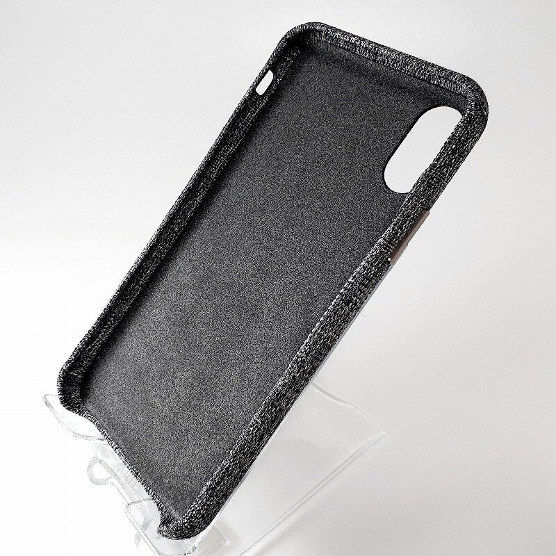 ファブリックカバー スマホケース ミディアムグレー iPhone X / XS 対応