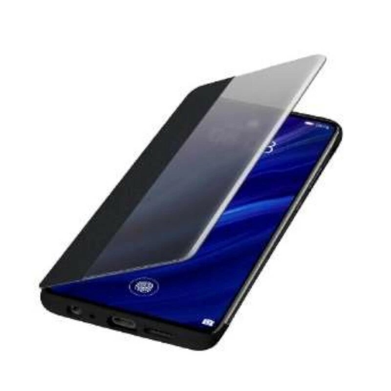 P30 Smart View Flip Cover ブックタイプ スマホケース ブラック 純正品