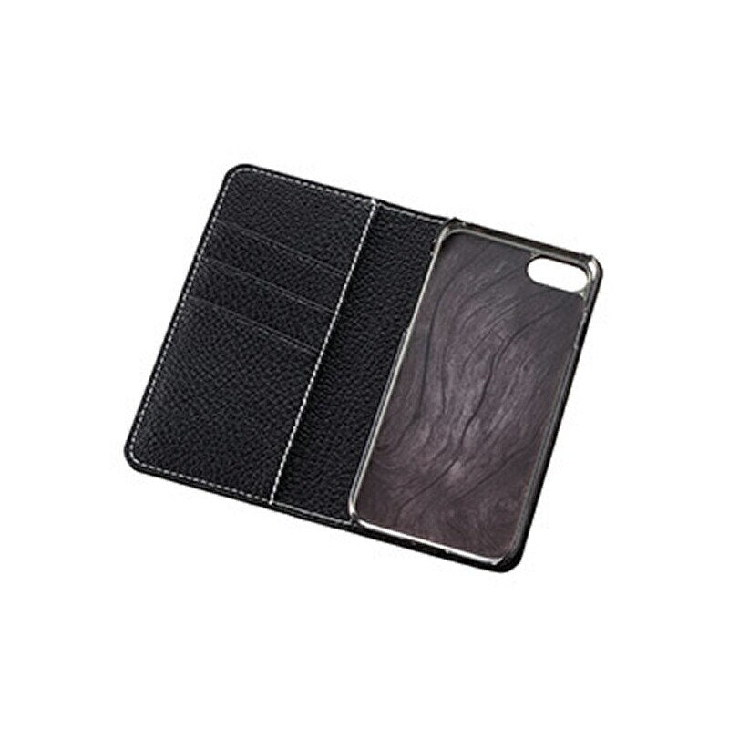 テクスチャード ブックタイプケース 手帳型 ブラック /ネイビーiPhone 7 / 8 / SE2 対応