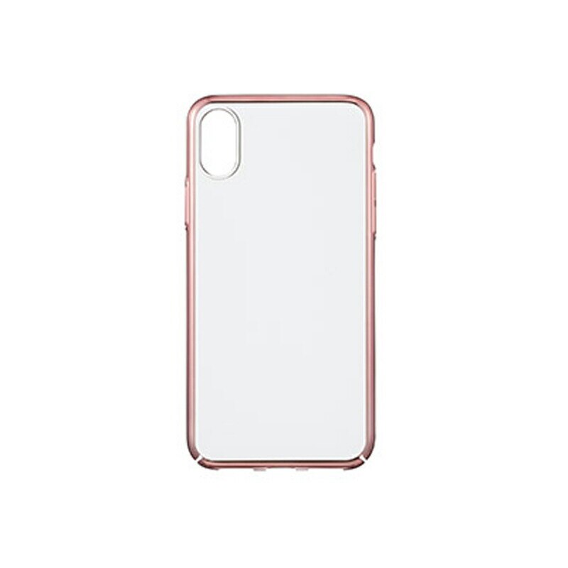 iPhone用 ハードカバー サイドライン スマホケース iPhone X / XS 対応 ブラック/ピンク/シルバー