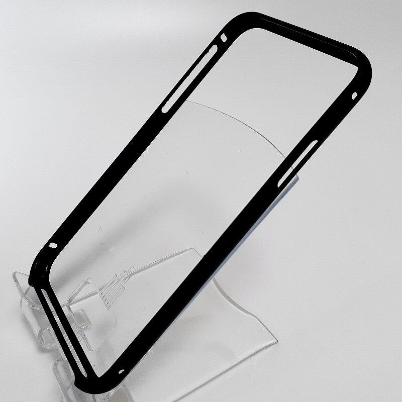 アルミバンパー ブラック/シルバー スマホケース スマホ保護 iPhone X / XS 対応