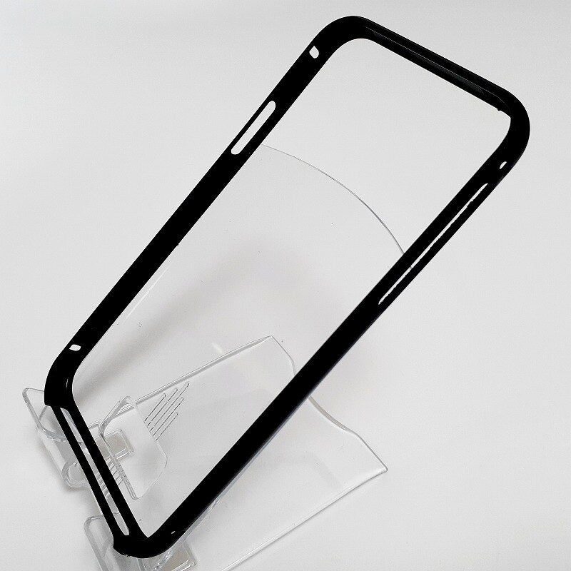 アルミバンパー ブラック/シルバー スマホケース スマホ保護 iPhone X / XS 対応