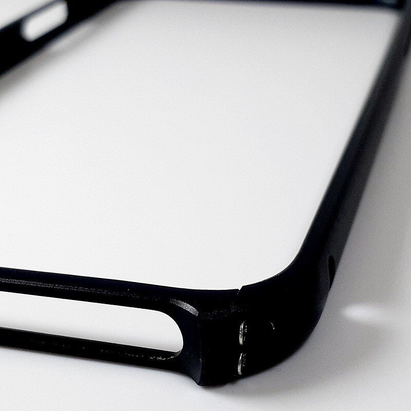 アルミバンパー ブラック/シルバー スマホケース スマホ保護 iPhone X / XS 対応