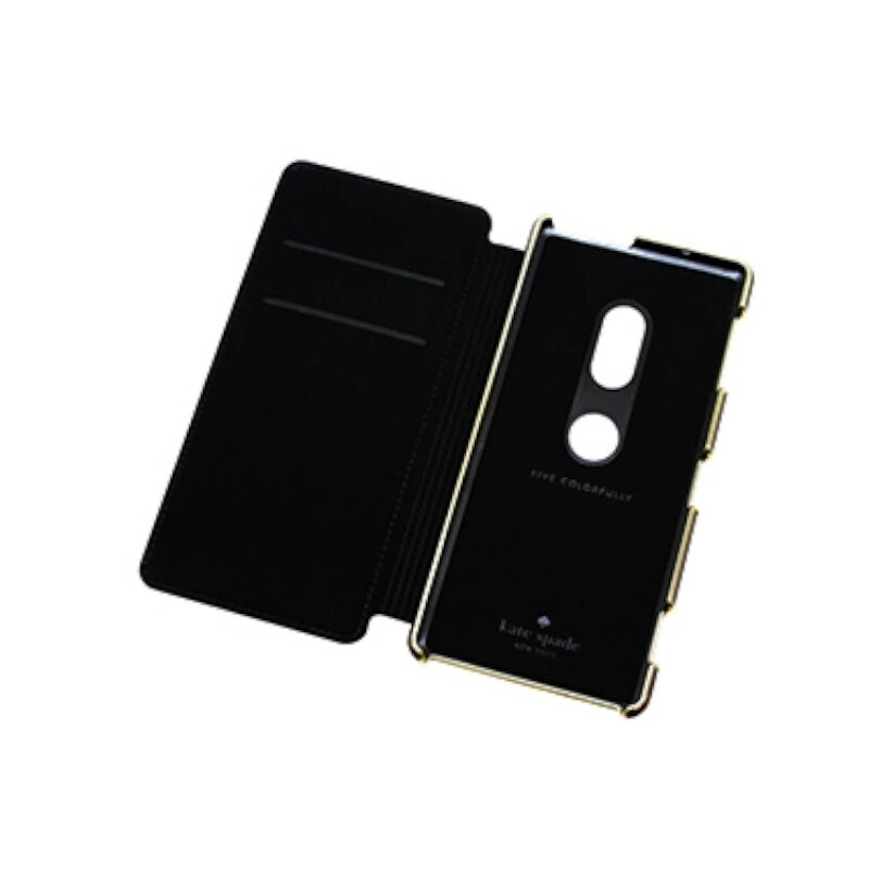 コラボ スマホケース ブックタイプ 手帳型 Xperia XZ2 対応 グレージュ/ブラック