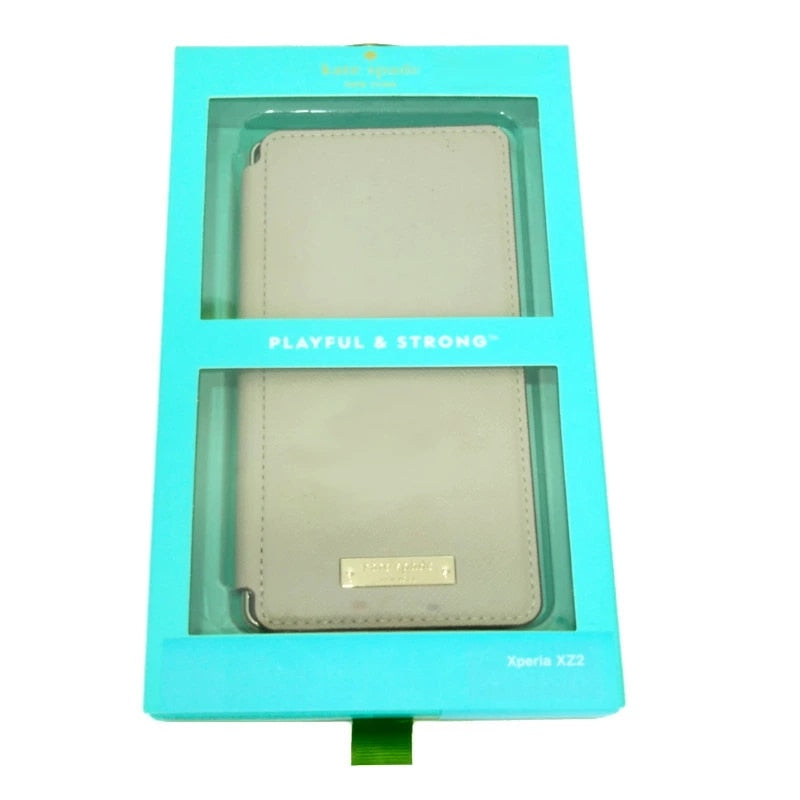 コラボ スマホケース ブックタイプ 手帳型 Xperia XZ2 対応 グレージュ/ブラック