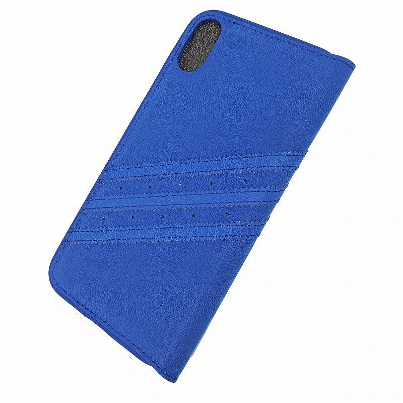 adidas Originals コラボ スマホケース ブックタイプ 手帳型 iPhoneX 対応 ブルー/ブラック