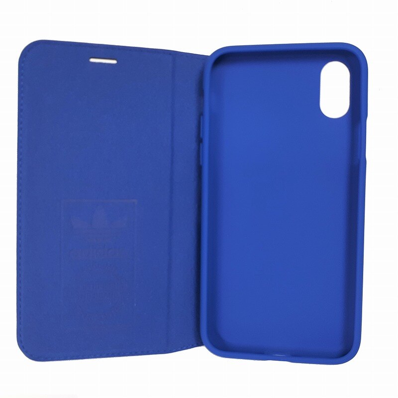 adidas Originals コラボ スマホケース ブックタイプ 手帳型 iPhoneX 対応 ブルー/ブラック