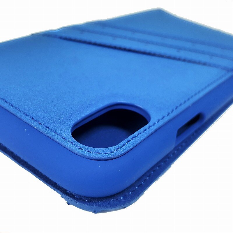 adidas Originals コラボ スマホケース ブックタイプ 手帳型 iPhoneX 対応 ブルー/ブラック