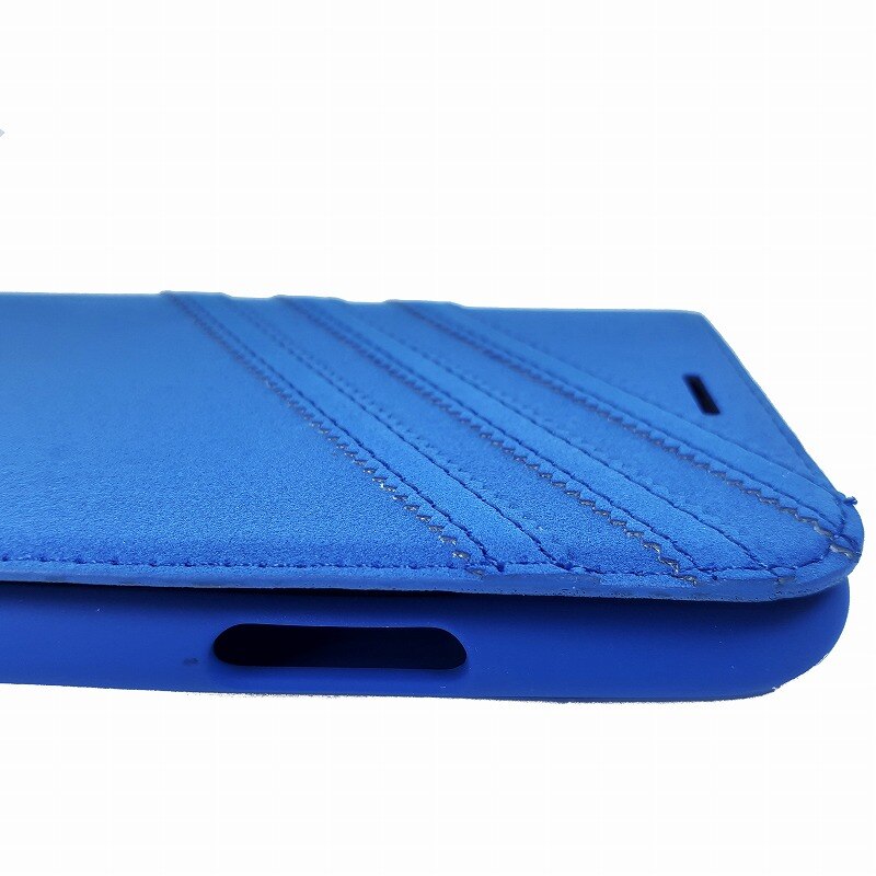 adidas Originals コラボ スマホケース ブックタイプ 手帳型 iPhoneX 対応 ブルー/ブラック