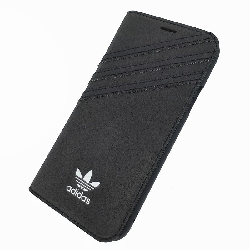 adidas Originals コラボ スマホケース ブックタイプ 手帳型 iPhoneX 対応 ブルー/ブラック