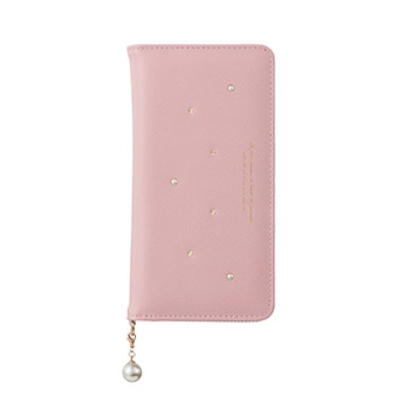 スマホケース ピンク／ホワイト パールチャーム付 iPhone 7 plus