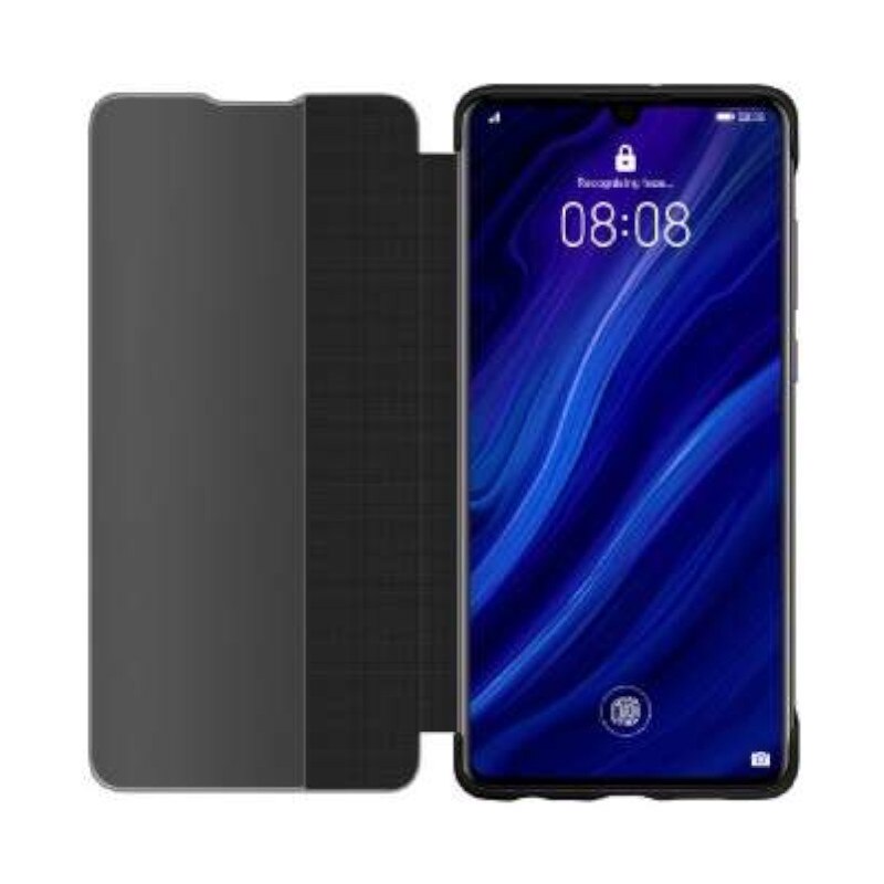 P30 Smart View Flip Cover ブックタイプ スマホケース ブラック 純正品