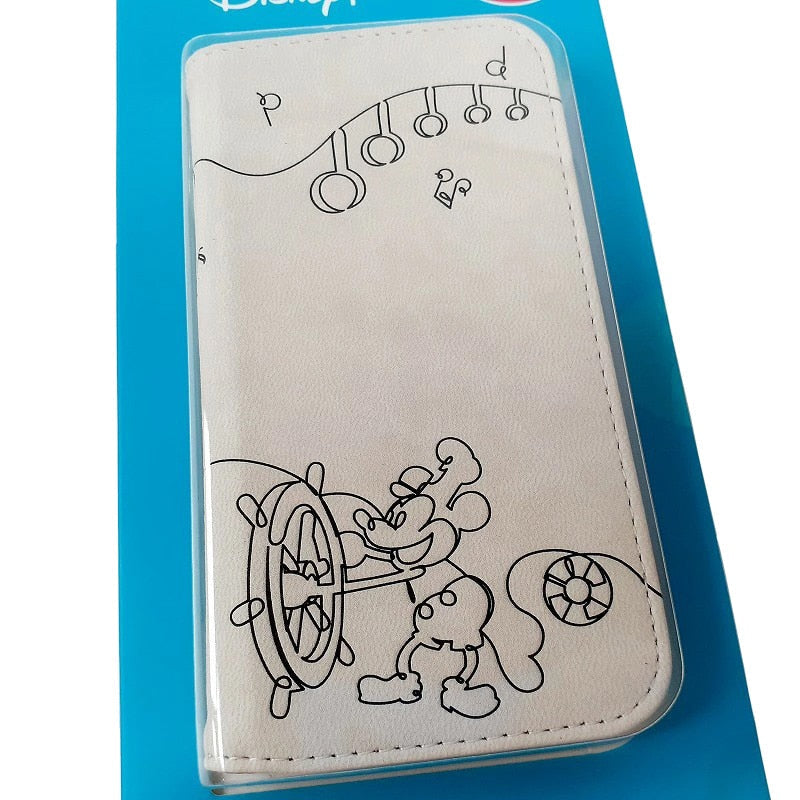 スマホケース 蒸気船ウィリー ミッキーマウス 手帳型 AQUOS R compact