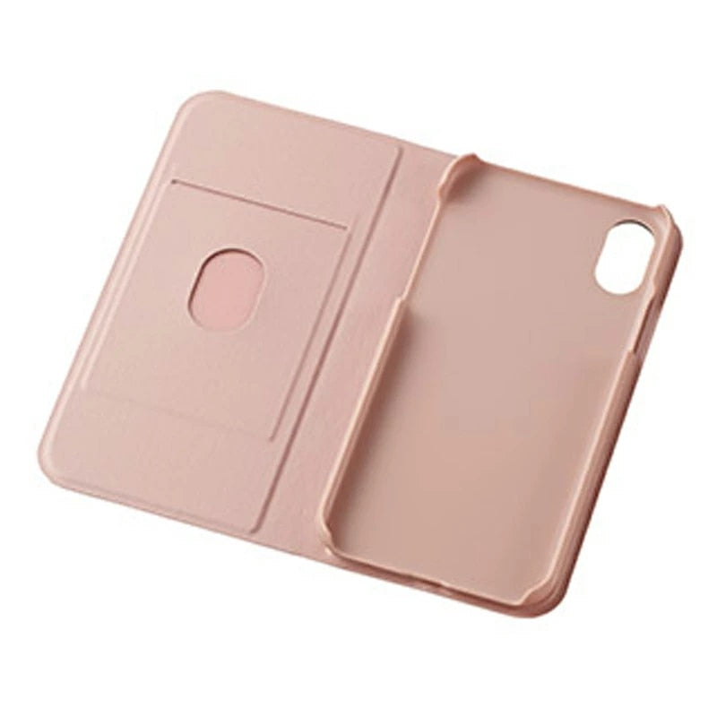 Apple iPhone X XS シルキーブックタイプケース カードポケット スタンド機能 ピンク/ブラック/ネイビー