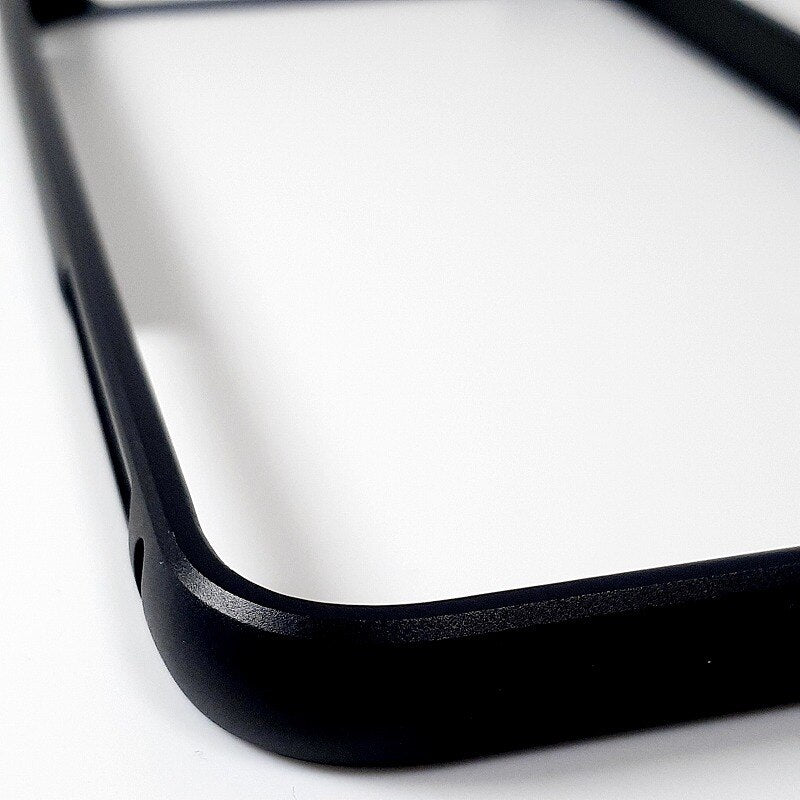 アルミバンパー ブラック／シルバー スマホケース スマホ保護 iPhone X / XS 対応