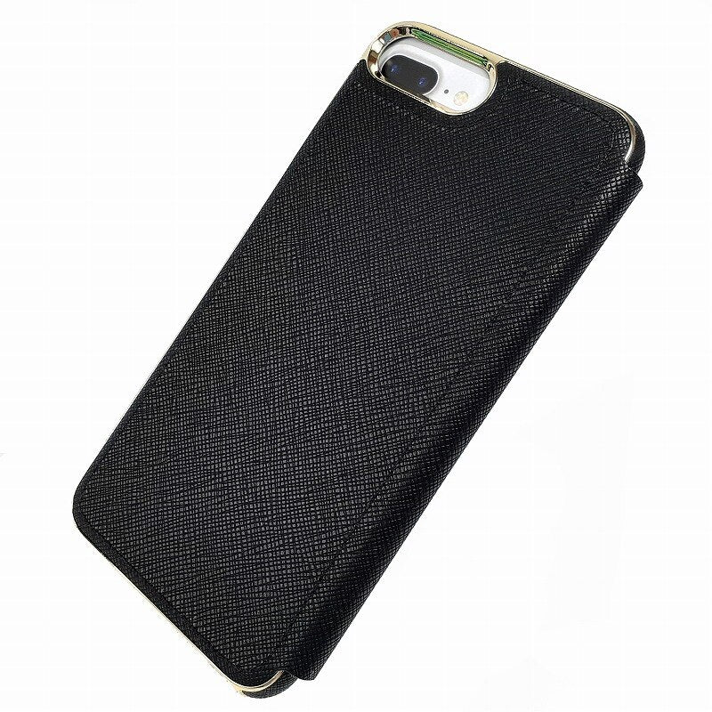 Kate Spade コラボ スマホケース ブラック ブックタイプ iPhone 7 Plus / 8 Plus 対応