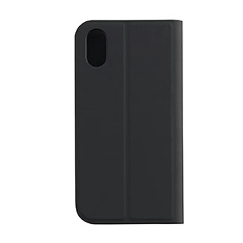 Apple iPhone X XS シルキーブックタイプケース カードポケット スタンド機能 ピンク／ブラック／ネイビー